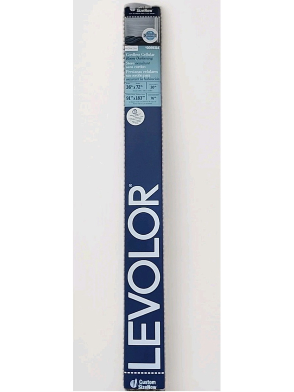 Levlor White Room Darkening Cordless Cellular Blind 36x72in